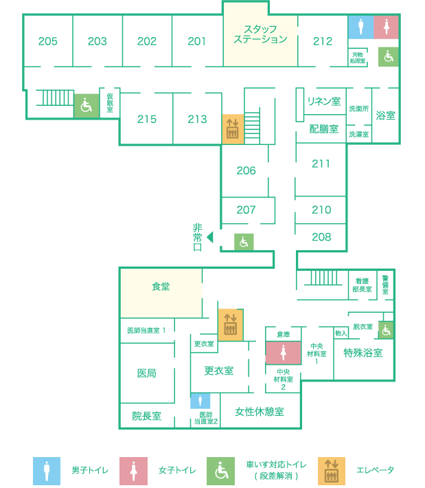 2F：回復期リハビリテーション病棟（40床）のイメージ画像